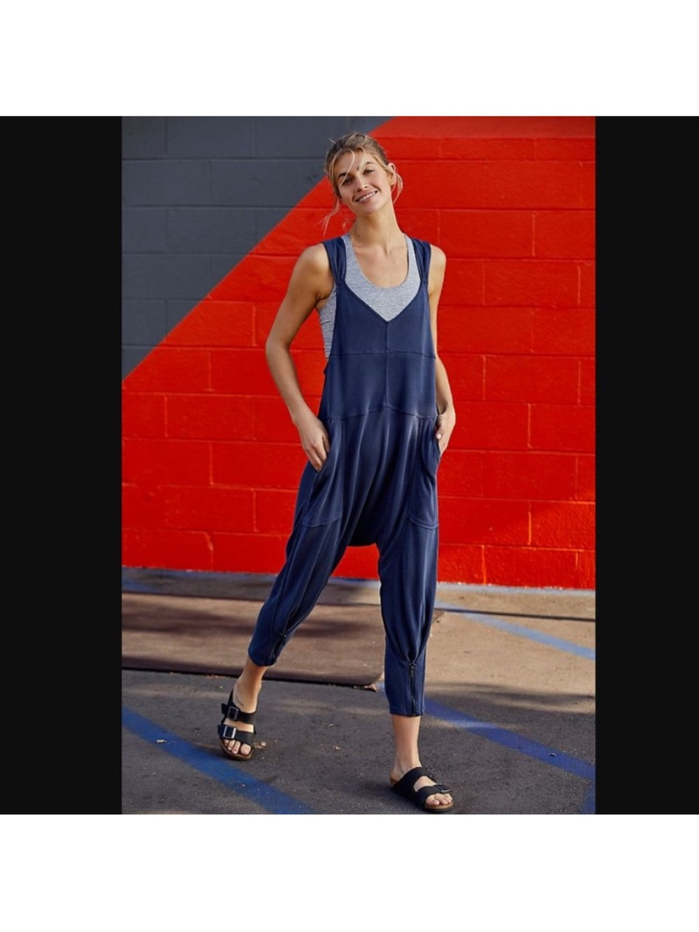 Free People FP Movement High Tide Jumpsuit in blue.
